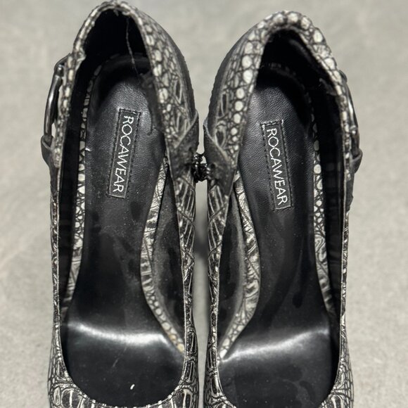 Chic ROCAWEAR Gray Croc-Embossed Heels – Women’s Size 8 – New w/ Partial Tags - Picture 6 of 11